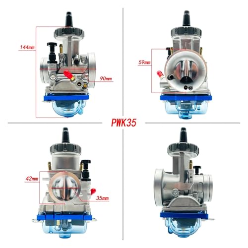 DORFEY Universal Carburador Fit for k-e-i-h-i-n Wettbewerb CNC Pwk33 34 35 36 38 40 42mm 2T 4T Hub Vergaser 34mm EXC12 LT USA 1998 ATV Moto(Pwk 35 Blue Bottom) von DORFEY