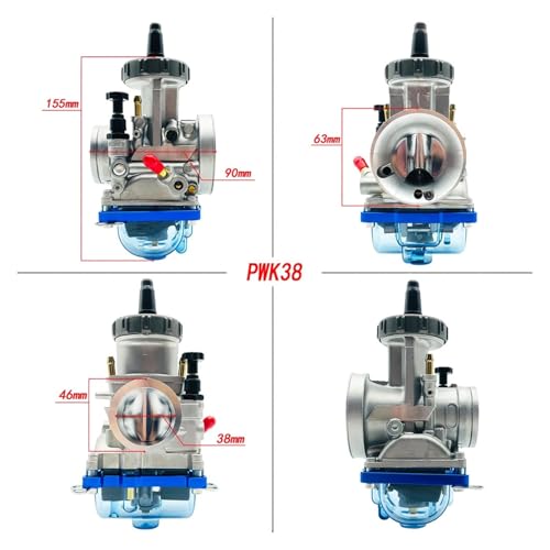 DORFEY Universal Carburador Fit for k-e-i-h-i-n Wettbewerb CNC Pwk33 34 35 36 38 40 42mm 2T 4T Hub Vergaser 34mm EXC12 LT USA 1998 ATV Moto(Pwk 38 Blue Bottom) von DORFEY