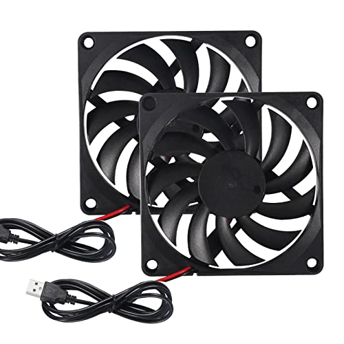 2Pcs 8010 DC 5V Lüfter 3D Drucker 80x80x10mm Bürstenlos 80MM Kugellager für PC CPU Computer Gehäuse Kühler - USB von DORHEA