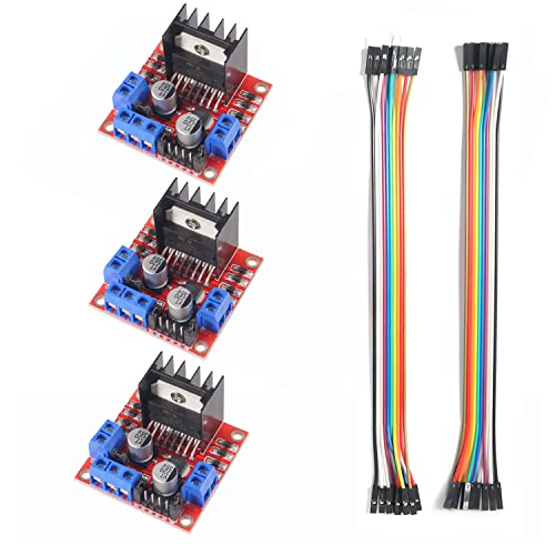 3 STÜCKE L298N Motor Drive Controller Board Dual H Bridge DC Roboter Schrittmotor Kompatibel mit Arduino Electric Projects, Smart Car Robot von DORHEA