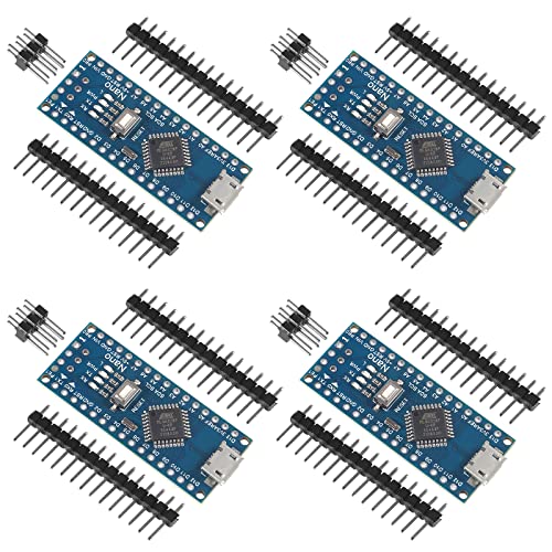 4Pcs für Nano Board 5V 16M Micro USB Microcontroller Board V3.0 mit PIN Headers Pin ungelötet Kompatibel mit Electronics Development Board Nano328P Nano3.0 von DORHEA