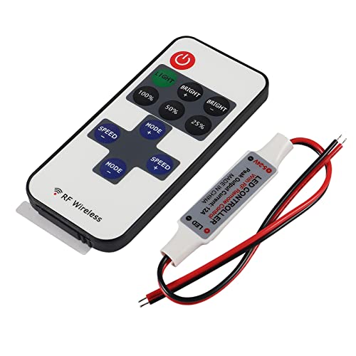 LED Remote Controller 11-Key RF Mini Wireless Remote Switch with DC 12V Connector for 5050 3528 5630 RGB Single Color LED Strip Lights Wireless Switch Dimmer Control LED Remote Controller 11-Key RF Mini Wireless Remote Switch with DC 12V Connector for 5050 3528 5630 RGB Single Color LED Strip Lights Wireless Switch Dimmer Control von DORHEA