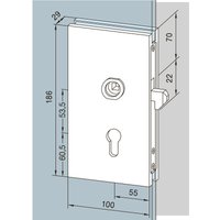 Schiebetürschloss 05.202, Alu silber eloxiert Glastürbeschlag - Zubehör dormakaba von DORMA-GLAS