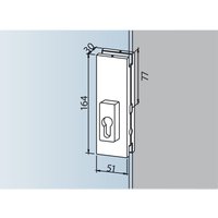 Dorma-glas - Mittelschloss us 20, PZ-vorgerichtet, Glasstärke 10 mm, Alu silber eloxiert (03.215) Glastürbeschlag - Zubehör dormakaba von DORMA-GLAS