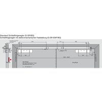 Türschließer ts 93G GSR/EMF2-BG-V Größe en 2-5 , 2 Flügel mit Gleitschiene und Feststellung, silber von DORMAKABA