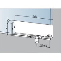 Dorma-glas - Oberlichtbeschlag dorma pt 30 mit Zapfen ø 15 mm, Edelstahl (03.120) Glastürbeschlag - Zubehör dormakaba von DORMA-GLAS