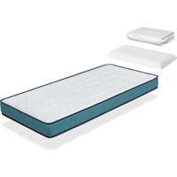 Pack Kindermatratze 70X190 confort pro Hohe 14 cm H2 + 1 Memory Foam Kopfkissen 70x35 cm + 1 Matratzenschoner 70X190 cm von DORMALIT