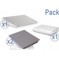 Pack Spannbettlaken 100% gekämmter Baumwolle 70X140 + Wasserdichter Matratzenschoner 70X140 + Keil-Körperkissen Anti-Reflux 70x140 von DORMALIT