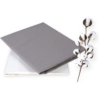 Spannbettlaken 100% gekämmter Baumwolle 80X160, 2er-Pack in Perlgrau und Weiß. Ideal für Montessori-Betten von XALUCA