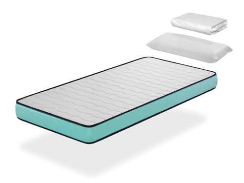 DORMISSIMO Pack Kindermatratze 90X190 PROMO CONFORT Höhe 14 cm H2 + 1 Memory Foam Kopfkissen 90x35 cm + 1 Matratzenschoner 90X190 cm DORMISSIMO Pack Kindermatratze 90X190 PROMO CONFORT Höhe 14 cm H2 + 1 Memory Foam Kopfkissen 90x35 cm + 1 Matratzenschoner 90X190 cm von DORMISSIMO