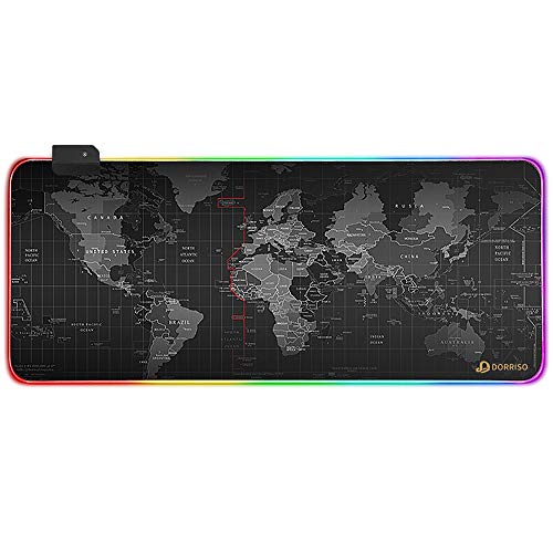 DORRISO Gaming Mauspads RGB Große 900x400 mm XXL Schreibtischunterlage Große Mousepad Wasserdicht Anti Rutsch Matte für Computer PC Professionelle Gamer Gaming Mousepad Weltkarte DORRISO Gaming Mauspads RGB Große 900x400 mm XXL Schreibtischunterlage Große Mousepad Wasserdicht Anti Rutsch Matte für Computer PC Professionelle Gamer Gaming Mousepad Weltkarte von DORRISO