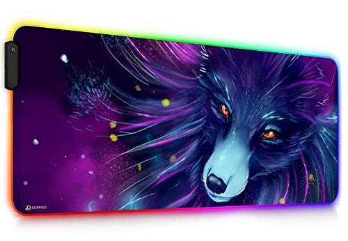 DORRISO Neu RGB Gaming Mauspad Großes 900x400mm mit 12 RGB Beleuchtungs Modi LED Schreibtischunterlage XXL Wasserdicht Anti Rutsch Mauspad Matte für Computer PC Professionelle Gamer Mousepad DORRISO Neu RGB Gaming Mauspad Großes 900x400mm mit 12 RGB Beleuchtungs Modi LED Schreibtischunterlage XXL Wasserdicht Anti Rutsch Mauspad Matte für Computer PC Professionelle Gamer Mousepad von DORRISO