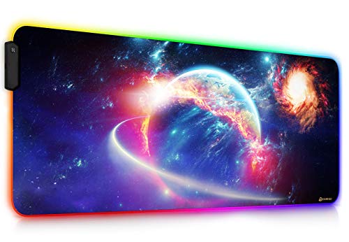 DORRISO Neu RGB Gaming Mauspad Großes 900x400mm mit 12 RGB Beleuchtungs Modi LED Schreibtischunterlage XXL Wasserdicht Anti Rutsch Mauspad Matte für Computer PC Professionelle Gamer Mousepad DORRISO Neu RGB Gaming Mauspad Großes 900x400mm mit 12 RGB Beleuchtungs Modi LED Schreibtischunterlage XXL Wasserdicht Anti Rutsch Mauspad Matte für Computer PC Professionelle Gamer Mousepad von DORRISO