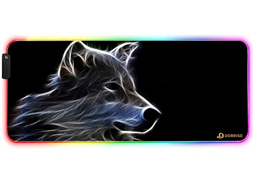 DORRISO RGB Gaming Mauspad 900x400x4 mm XXL Große Mousepad Fransenfreie Ränder Wasserdicht Tischunterlage Matte Office Rutschfest Matte für Computer PC Professionelle Gamer Gaming Mousepad Wolf DORRISO RGB Gaming Mauspad 900x400x4 mm XXL Große Mousepad Fransenfreie Ränder Wasserdicht Tischunterlage Matte Office Rutschfest Matte für Computer PC Professionelle Gamer Gaming Mousepad Wolf von DORRISO