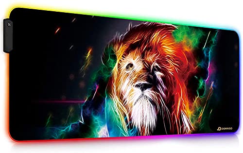 DORRISO RGB Gaming Mauspad Große XXL 900x400x3 mm Mausmatten Schreibtischunterlage Wasserdicht Anti Rutsch Matte für Computer PC Professionelle Gamer Gaming Mousepads Löwe DORRISO RGB Gaming Mauspad Große XXL 900x400x3 mm Mausmatten Schreibtischunterlage Wasserdicht Anti Rutsch Matte für Computer PC Professionelle Gamer Gaming Mousepads Löwe von DORRISO