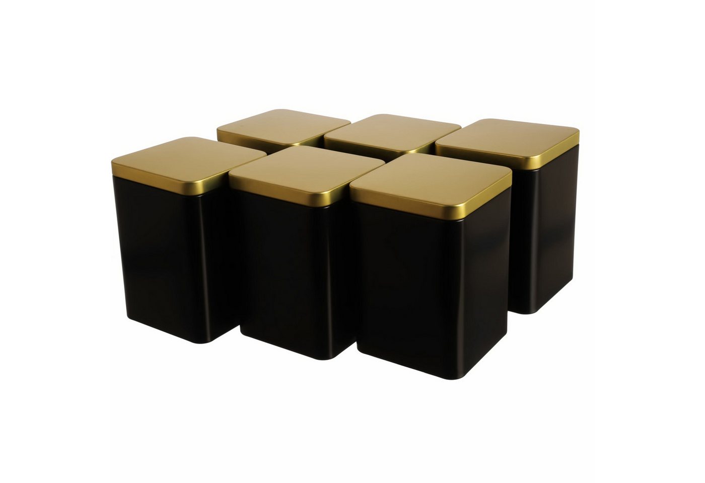 DOSENRITTER Vorratsdose GOLDI, (6-Set), Schwarz-Gold von DOSENRITTER