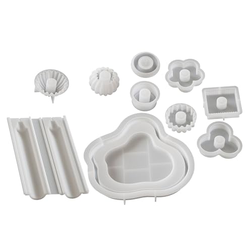 10pcs Stapelbare Silikonkerzenformen Für Epoxidharz Herstellen Säulen Kerzenseife Schokoladenform Fondant Silikonform Stapelkerzenform Formen von DOSERTY