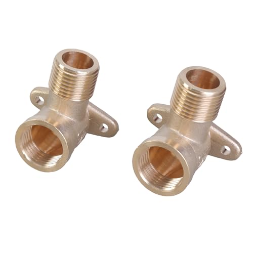 2er Set Stabile Messing 1/5.1 cm Wandplatte und Buchse DN15 Verteiler 90 Grad Gewindefitting für Wasserverbinder Wasserwandanschluss 2er Set Stabile Messing 1/5.1 cm Wandplatte und Buchse DN15 Verteiler 90 Grad Gewindefitting für Wasserverbinder Wasserwandanschluss von DOSERTY