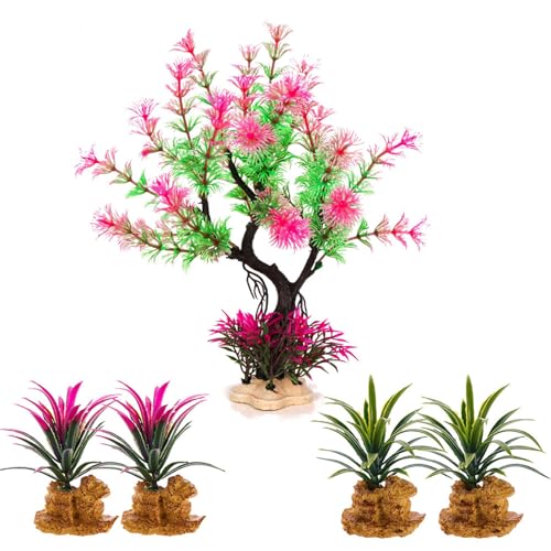 Aquarium-Dekoration, künstlicher Moosbaum mit Harzbasis, natürliches Aussehen für Zuhause, Aquarien und Aquarien, Ornament-Pflanze von DOSERTY