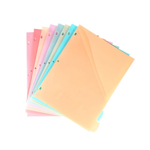 Bunte Ordner-Trennblätter, 3 Löcher, stabiles Polypropylen, für Notizbücher, Tagebücher, tägliche Organisation, Studentenplaner, Trennwände Bunte Ordner-Trennblätter, 3 Löcher, stabiles Polypropylen, für Notizbücher, Tagebücher, tägliche Organisation, Studentenplaner, Trennwände von DOSERTY