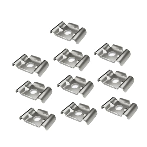 DOSERTY 10 Stück Edelstahl Zaun-Montageplatten Klemmen Holz Metall Befestigung Schmetterling Zaunhalter Zubehör von DOSERTY