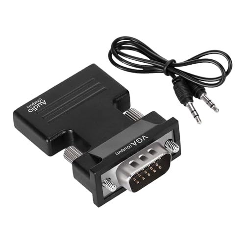 DOSERTY 1080p PC Computer HDTV VGA Videokonverter 3 5mm Sound Weiblich Zu Männlichem Adapter Für Laptop Top Boxen Monitore Projektoren von DOSERTY