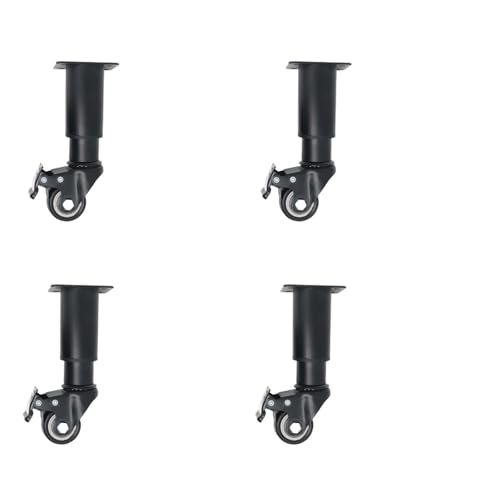 DOSERTY 4 x Schranktischbeine, Ersatzbeine aus Metall, verstellbare Möbelbeine aus Metall mit gebremsten Drehgelenken von DOSERTY