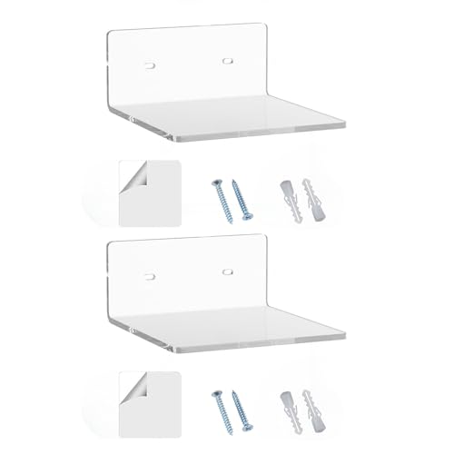DOSERTY Minimalistische Wandregale, stabile Acrylkonstruktion, einfache Installation, Wohnzimmer, Lagerregal, Mehrzweck-Wandregale, 2 Stück DOSERTY Minimalistische Wandregale, stabile Acrylkonstruktion, einfache Installation, Wohnzimmer, Lagerregal, Mehrzweck-Wandregale, 2 Stück von DOSERTY