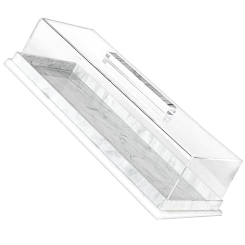 DOSERTY Rechteckige Vitrine für Lebensmittel mit abnehmbarem Deckel, moderner Cupcake-Ständer aus Acryl, für Partys, Kuchen, Servierutensilien, Marmor-Design, Bäckerei-Ausstellungstablett DOSERTY Rechteckige Vitrine für Lebensmittel mit abnehmbarem Deckel, moderner Cupcake-Ständer aus Acryl, für Partys, Kuchen, Servierutensilien, Marmor-Design, Bäckerei-Ausstellungstablett von DOSERTY