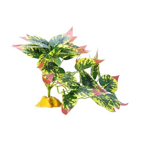 DOSERTY Reptilien-Eckpflanze, Blätter, Terrarium, Aquarien, Landschaftsversteck Dekoration für Bartagamen, Eidechsen, künstliche Pflanze für Reptilien von DOSERTY