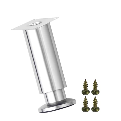 DOSERTY Robuste, verstellbare Möbelbeine, Höhe anpassbar von 15 cm bis 16 cm, rostfreie Möbelbeine, einfache Installation, rostfreie Füße von DOSERTY