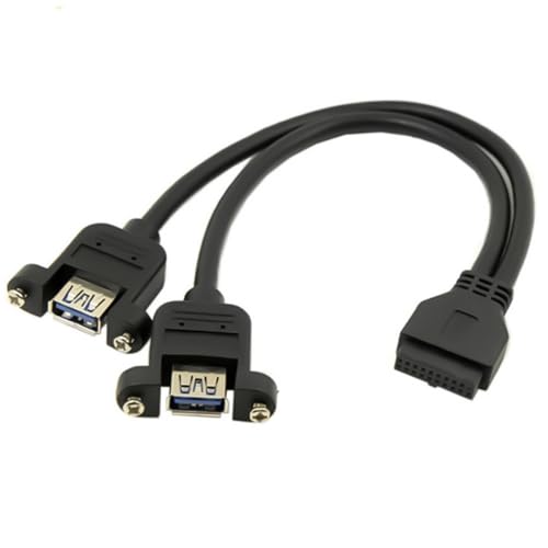 DOSERTY USB3.0 Doppelanschluss EIN Weiblicher Schraubenhaltertyp Zu Motherboards 20Pin Header Kabel Für Schnelle Datenübertragung Bis Zu 5 Gbit/S von DOSERTY