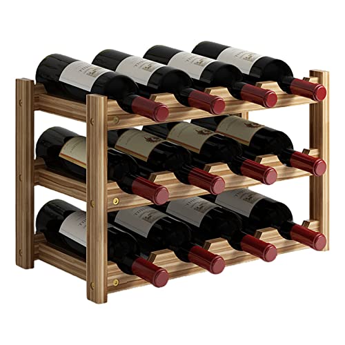 DOSERTY Weinregal Dekoration Weinregal Massivholz Haushalt Klein Modern Minimalistisch Weinschrank Display Racks Rotweingitter Holz Weinständer von DOSERTY