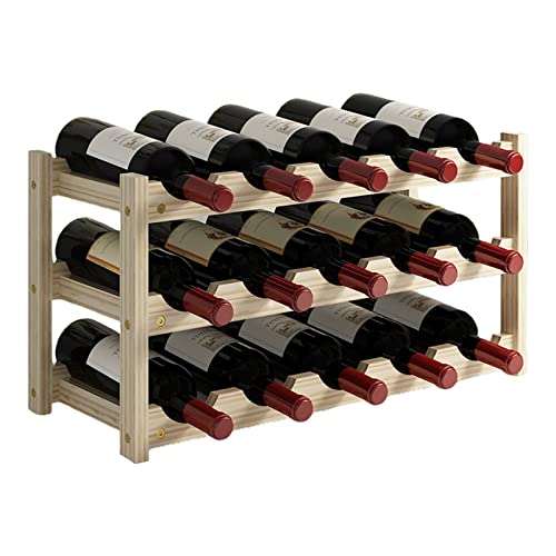 DOSERTY Weinregal Dekoration Weinregal Massivholz Haushalt Klein Modern Minimalistisch Weinschrank Display Racks Rotweingitter Holz Weinständer von DOSERTY