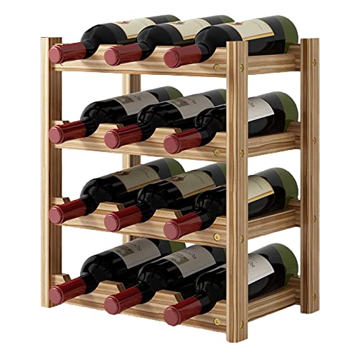 DOSERTY Weinregal Dekoration Weinregal Massivholz Haushalt Klein Modern Minimalistisch Weinschrank Display Racks Rotweingitter Holz Weinständer von DOSERTY