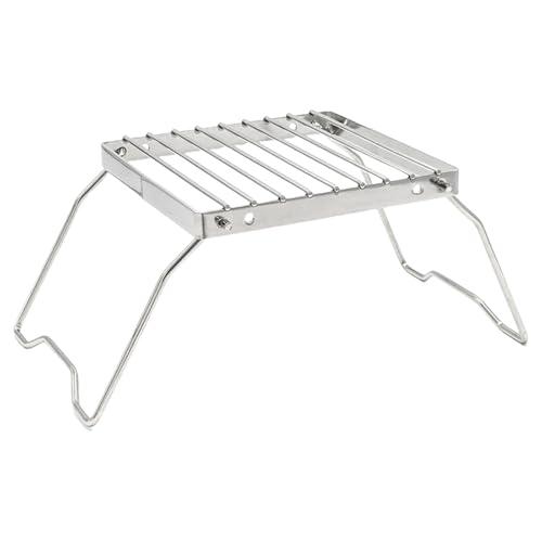 Edelstahl Camping Grills Tragbar Outdoor Herd Halter Camping Wasserkocher Heizgitter Faltbares Kochregal Einfach zu bedienen Faltbares Kochregal von DOSERTY