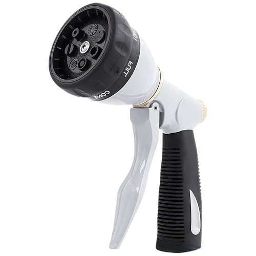 Gartenschlauchdüse, strapazierfähig, Metall-Wasser mit 5 verstellbaren Sprühmustern, Hochdrucksprüher Daumenkontrolle zum Ein-/Aus-Ventilen für Rasen- und Pflanzenbewässerung, Auto- und Haustierwäsche Gartenschlauchdüse, strapazierfähig, Metall-Wasser mit 5 verstellbaren Sprühmustern, Hochdrucksprüher Daumenkontrolle zum Ein-/Aus-Ventilen für Rasen- und Pflanzenbewässerung, Auto- und Haustierwäsche von DOSERTY