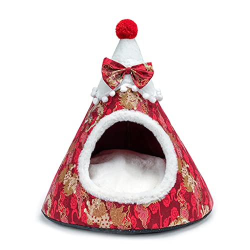 Höhlenbettzelt in Weihnachtsbaumform, für kleine bis große Katzen, maschinenwaschbar, ultraweiches Kissen, rutschfest, Höhlenbett, groß Höhlenbettzelt in Weihnachtsbaumform, für kleine bis große Katzen, maschinenwaschbar, ultraweiches Kissen, rutschfest, Höhlenbett, groß von DOSERTY