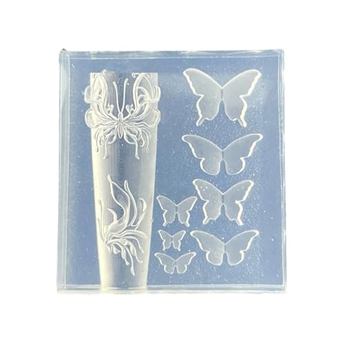 Kleine Formen für Kunstzubehör, zarte Form, Nägel, Verzierung, Formen für zarte Maniküre-Designs, wiederverwendbare Nagelkunst-Silikonform von DOSERTY