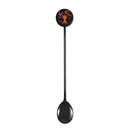 Kleine Halloween-Vorspeisen-Gabeln mit langem Griff, Rührlöffel, Edelstahl, Dessert-, Kaffee-Besteck, spülmaschinenfest, Dessertgabeln, Löffel, klein von DOSERTY