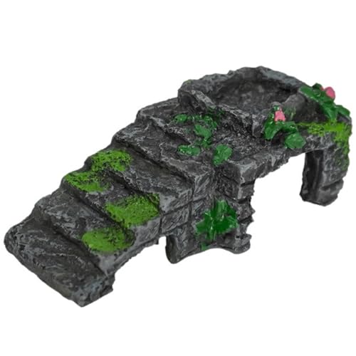 Lebensechte Steinplattform, Landschaftsdekoration, Höhle, Unterschlupf, Haus für Reptilien, Aquarien und Terrarien, Ornament, sichere Fisch-Lebensräume von DOSERTY