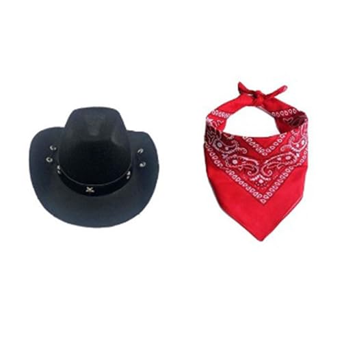Party-Requisiten, Bandanas für kleine Hunde, Katzen, Western-Haustier-Kostüm, Cowboyhut von DOSERTY