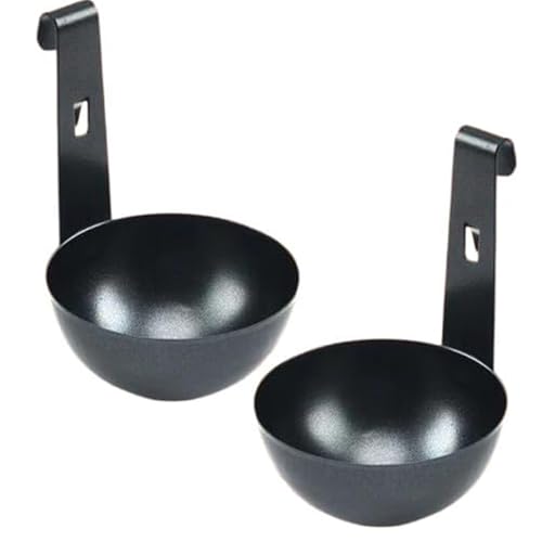 Set mit 2 Edelstahl-Eier-Pochierern, funktionale hängende pochierte Eierbecher für weich gekochte Eier von DOSERTY