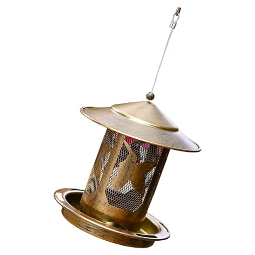 Wetterfeste Vogelfutterstation für den Außenbereich, schwere Metallkonstruktion, erhöhtes großes Tablett, einfach zu befüllen, hängende Hinterhof-Dekorationen, Eichhörnchen, sichere Vogelfutterstation von DOSERTY