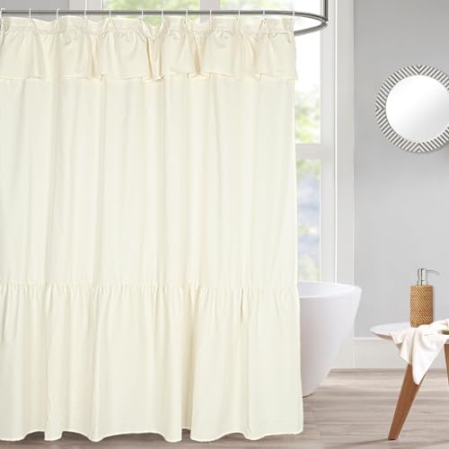 DOSLY IDÉES Duschvorhang mit Rüschen, Landhaus- und Chic-Stil, 183 x 183 cm, Beige DOSLY IDÉES Duschvorhang mit Rüschen, Landhaus- und Chic-Stil, 183 x 183 cm, Beige von DOSLY IDÉES