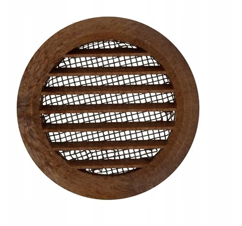 DOSPEL KRO Rundes Lüftungsgitter, Farbe des Holzes, Einfache Installation, Ästhetisches Design, für effektive Luftzirkulation, 125Ø von DOSPEL