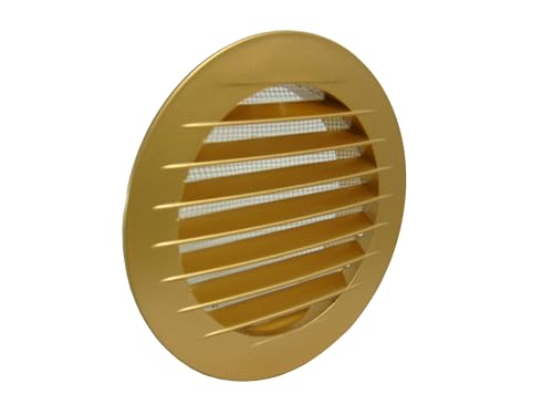 DOSPEL KRO Rundes Lüftungsgitter, Goldglanz, Einfache Installation, Ästhetisches Design, für effektive Luftzirkulation, 150Ø von DOSPEL