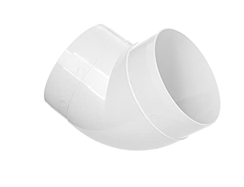 DOSPEL Rohrbogen Ø 125 mm 90 Grad – Weiß Lüftungsrohr Bogen – Rundrohrbogen aus ABS-Kunststoff – Langlebig & Leicht Lüftungsrohrbogen – Einfach zu Montieren von DOSPEL