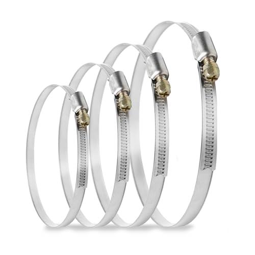 DOSPEL Schlauchschellen 80-160 mm fi - Set 8 Stücke - 4 verschiedene Größen à 2 Stück - Schlauchschelle im Bauwesen und in der Industrie - Schellen für Bauteilverbund, Stabilisierung & Elektro von DOSPEL