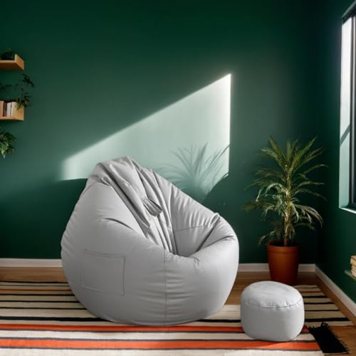 DOSYCOVUR Bean Bag Cover Nur Samt Waschbar Stretch Soft Zipper Verdickte Solid Color Für Bean Bag Sofa Schlafzimmer Büro Wohnzimmer Patio Erwachsene Teens,B,90 * 100cm von DOSYCOVUR